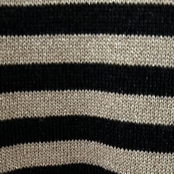 Joseph A Black Khaki Metallic Striped Turtleneck Long Sleeve Size PS New/tags - Picture 2 of 6
